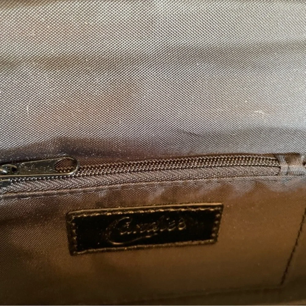 Vintage Candie’s Clutch Purse‎ Blue Black Faux Snake Skin New Removable Strap